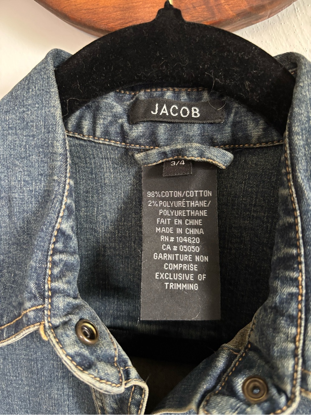 JACOB Denim Maxi Dress Snap Front Fitted Stretch Western Y2K Size 3/4 - Picture 2 of 10